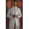 Tayion Collection Taupe With Cream / Cognac Double Pinstripes Design Suit 014